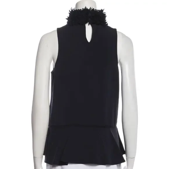 JONATHAN SIMKHAI Turtleneck Fur Top - Picture 4 of 5